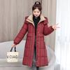 2025 winter new waist medium and long knee cotton-padded clothes fashion thin cotton clothes hooded jacket tide