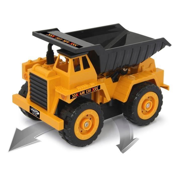 Véhicule de construction radiocommandé - JAMARA - CAMION À BENNE MK136 - Jaune - 1:36 - 2,4GHz