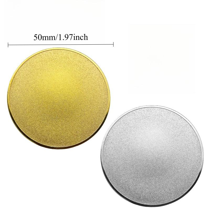 Blank Challenge Coins Threaded Edged 50mm Coin with Acrylic Protection Box for DIY Crafts Engraving Collection Supplies