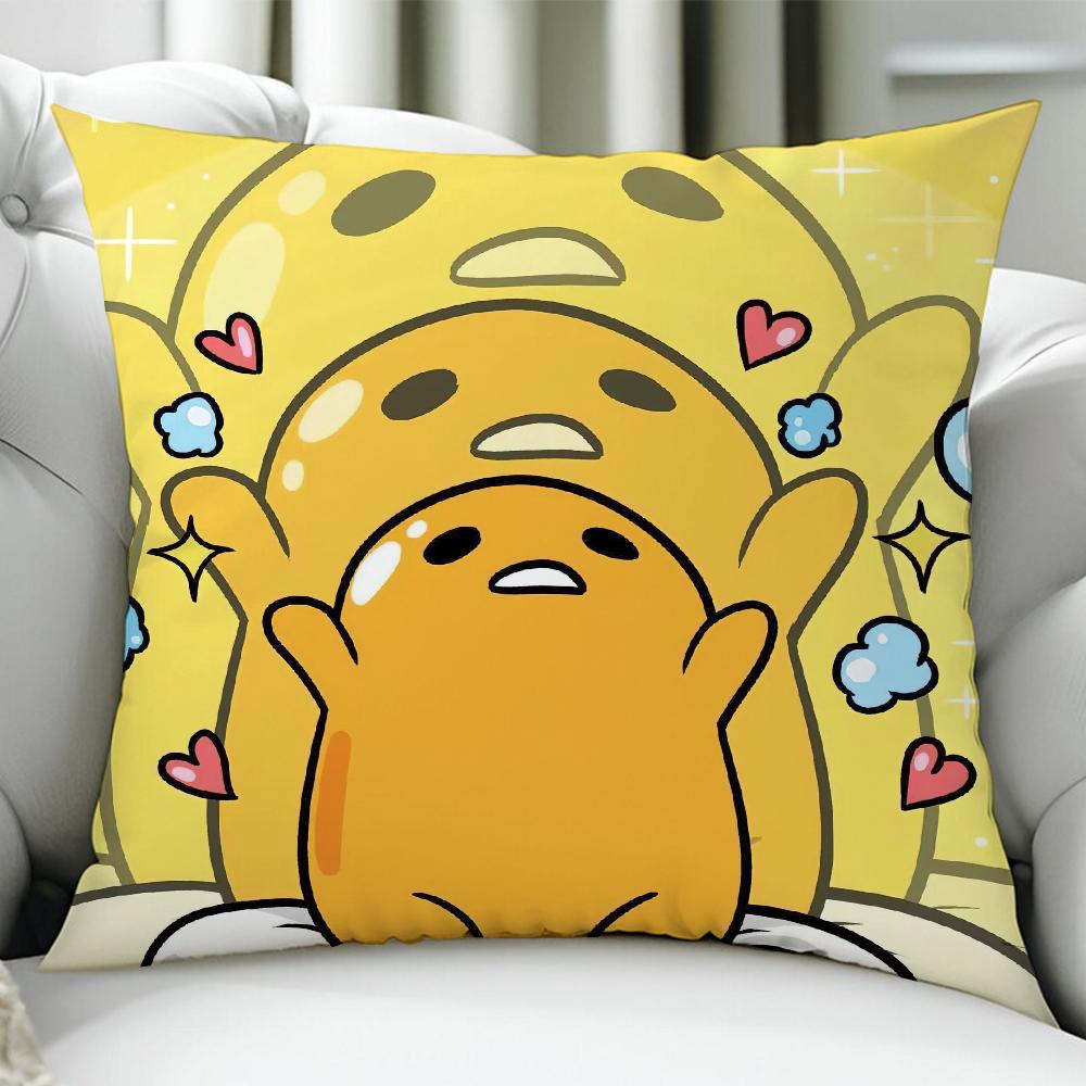 Funny Cute Gudetama cushion cover Birthday Anniversary Gifts Double Sided Printed Zipper Cushion Cover Soft Skin Bedding