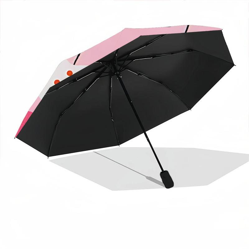 1pc Cherry Pattern Automatic Folding Umbrella - Portable Collapsible Design, 8-Rib Iron Frame, Durable Fabric yy251125149