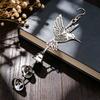 Boho Hummingbird Bell Wind Chime, Hollow Metal Bird Hanging Charm for Yard Decor & Housewarming Gift