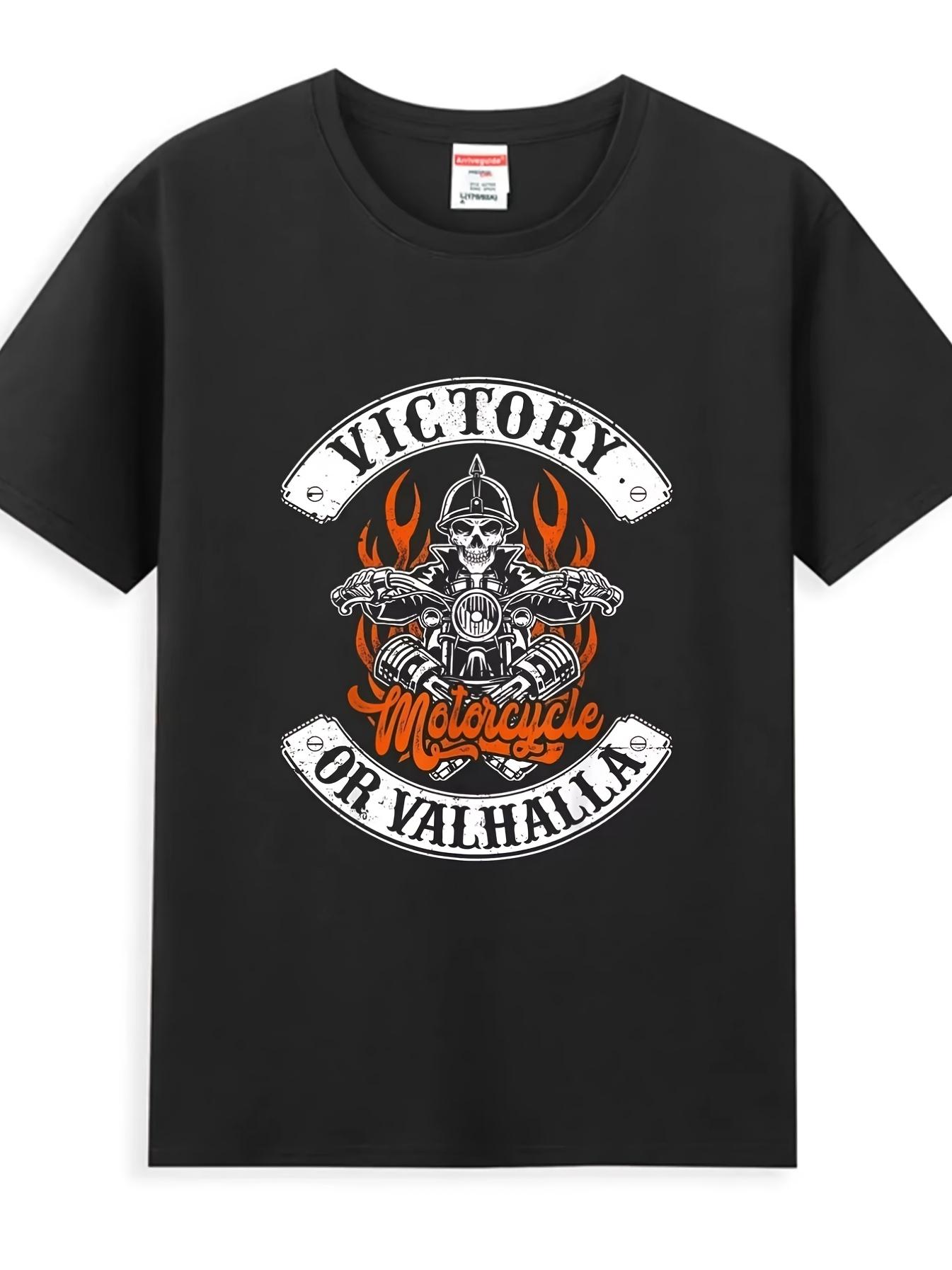Casual Viking Graphic T-shirt - Victory or Valhalla Design S