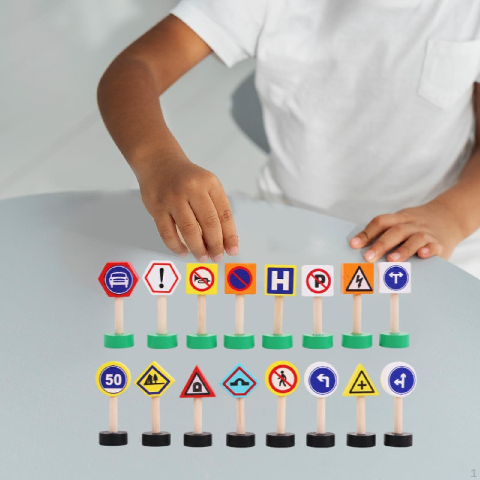 

16 деревянных игровых наборов с уличными знаками для дошкольников, обучающая игрушка, обучающий материал, обучающий поезд Style A