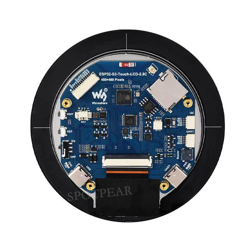 ESP32-S3 Dev Board with 2.8" Round LCD Touchscreen, Sensor, SD, and MP3 Audio