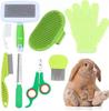 8Pcs Combo Set Cat Brush Beauty Kit with Pet Nail Clippers and Files Pet Self-Cleaning Kit Flea Comb Pet Shampoo Bath Brush Pet