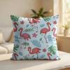 Flamingo Pattern Cushion Cover Silky Short Plush Invisible Zipper Dustproof Sofa Pillow Case For Home Decor