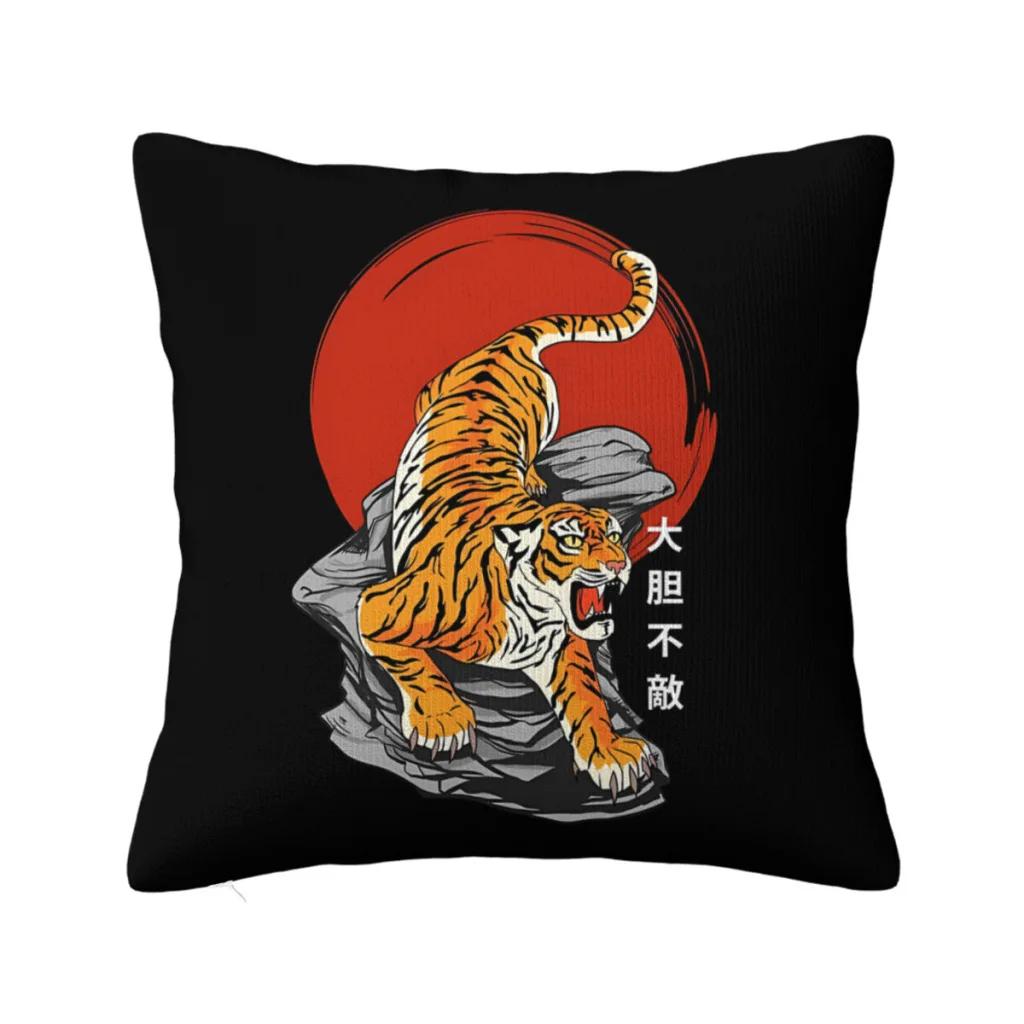 

На японском языке восходящего солнца Cojines тигровая голова наволочка наволочки для подушек домашний диван кресло декоративный рюкзак 60x60cm