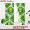 2D FLAT PRINTING 2pcs Curtains (Without Rod) Cute Frogs on Lilypads Chic Window Curtain Versatile 100% Polyester Curtains Easter