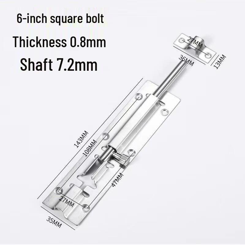 Enhanced Stainless Steel Anti-Theft Door Latch for Warehouse, Bathroom, and Wooden Doors - Surface Mounted Bolt.
