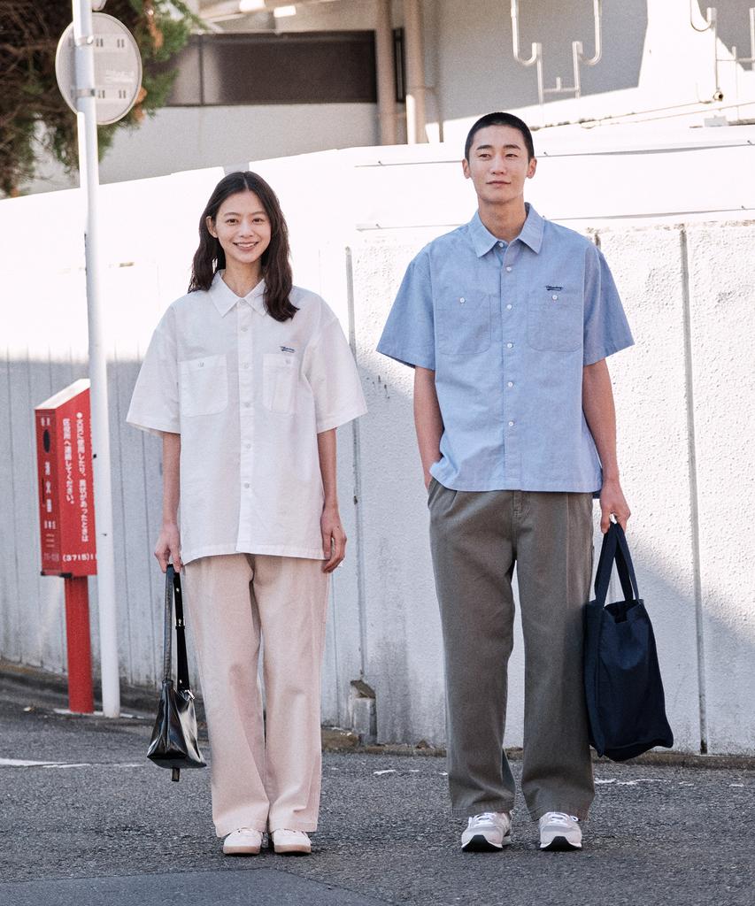 STCO Diems Double Pocket Embroidered Accent Oxford Short Sleeve Shirt_Blue (Oversized)_Ldswb05Osl