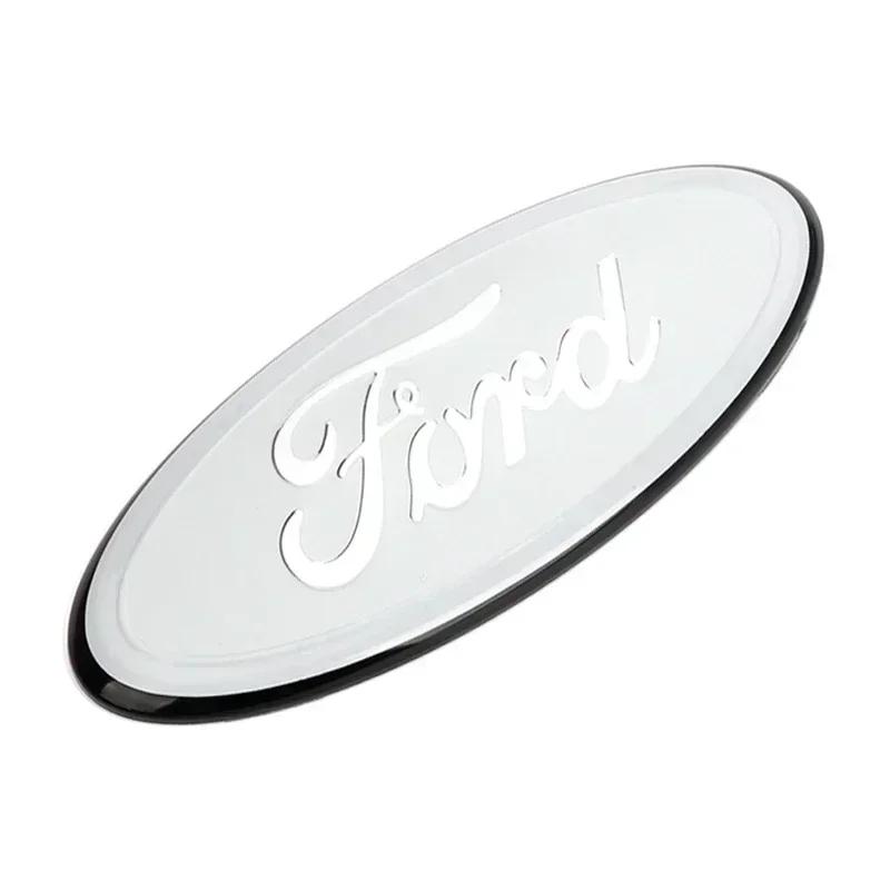 12.5X5CM Car Front Grille Hood Trunk Logo Sticker For Ford Ranger Kuga Edge Focus Mk3 Fiesta Mk7 Mondeo Mk4 S-MAX F150 Transit
