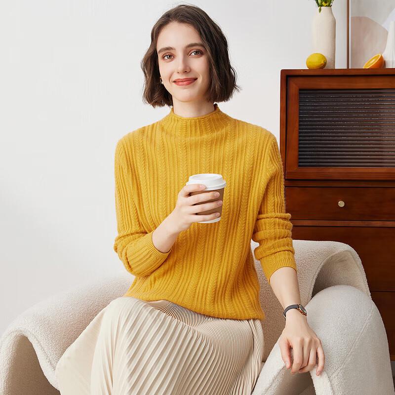 Comunboca Women's Soft Cashmere Mock Neck Sweater