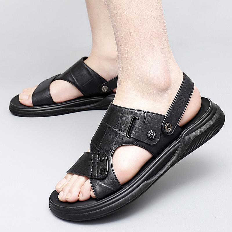 Fashion 2024 Men New Summer Men's Open-toed Sandals Fashion Trend Beach Shoes Slippers Men's Sandals Mens Sandals Summer Leather Sandals
