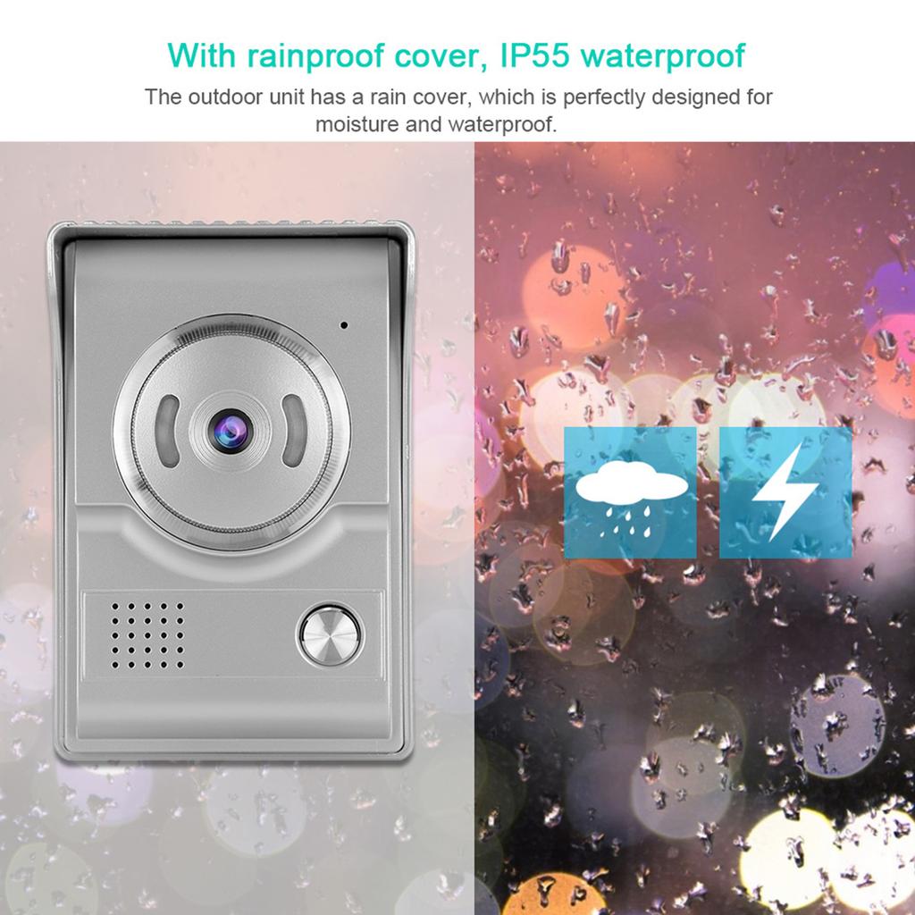 9in Wired to Wifi Video Intercom Doorbell IP55 Waterproof Night Vision Photo Shooting Recording
