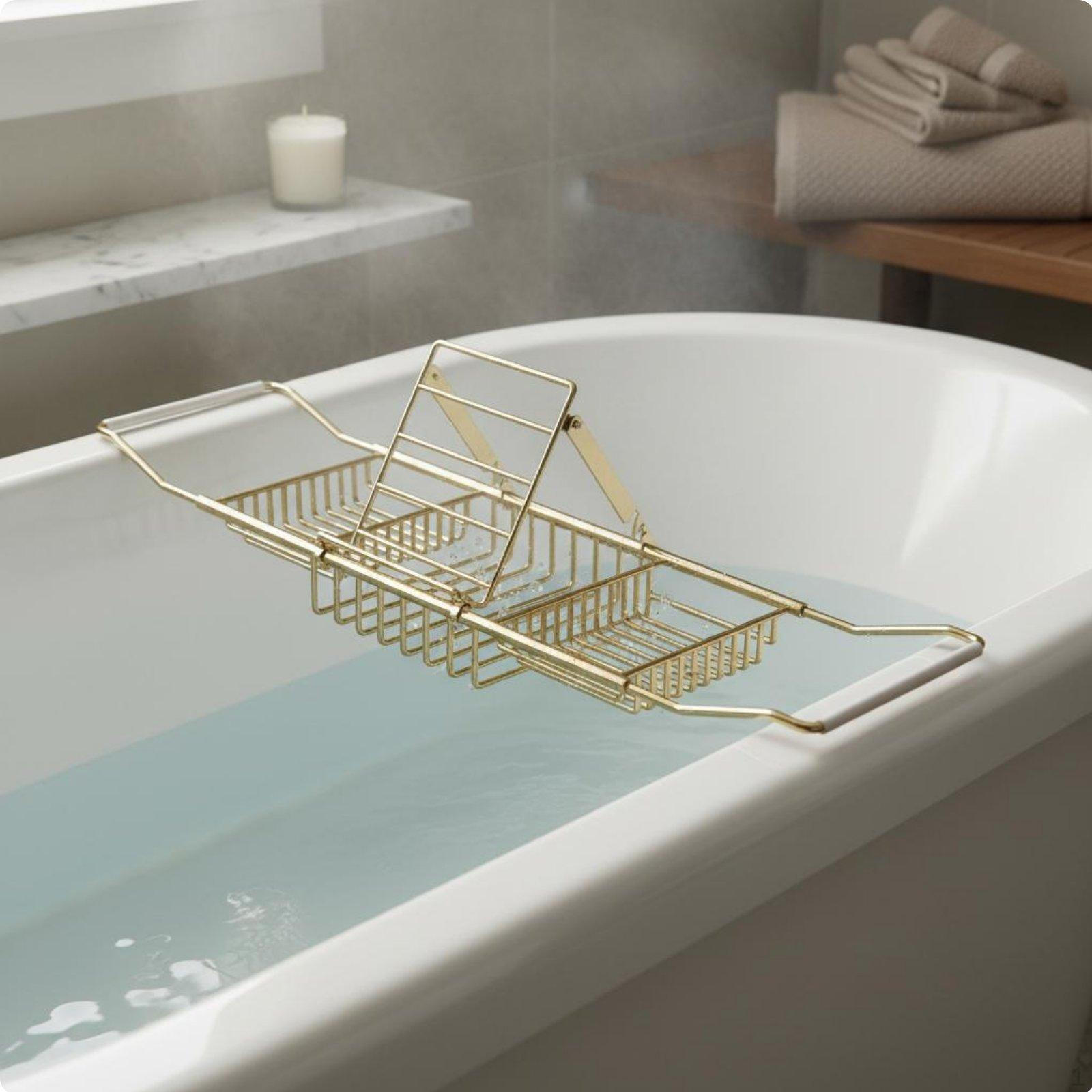 Extendable Bathtub Shelf Rust Resistant Bathroom