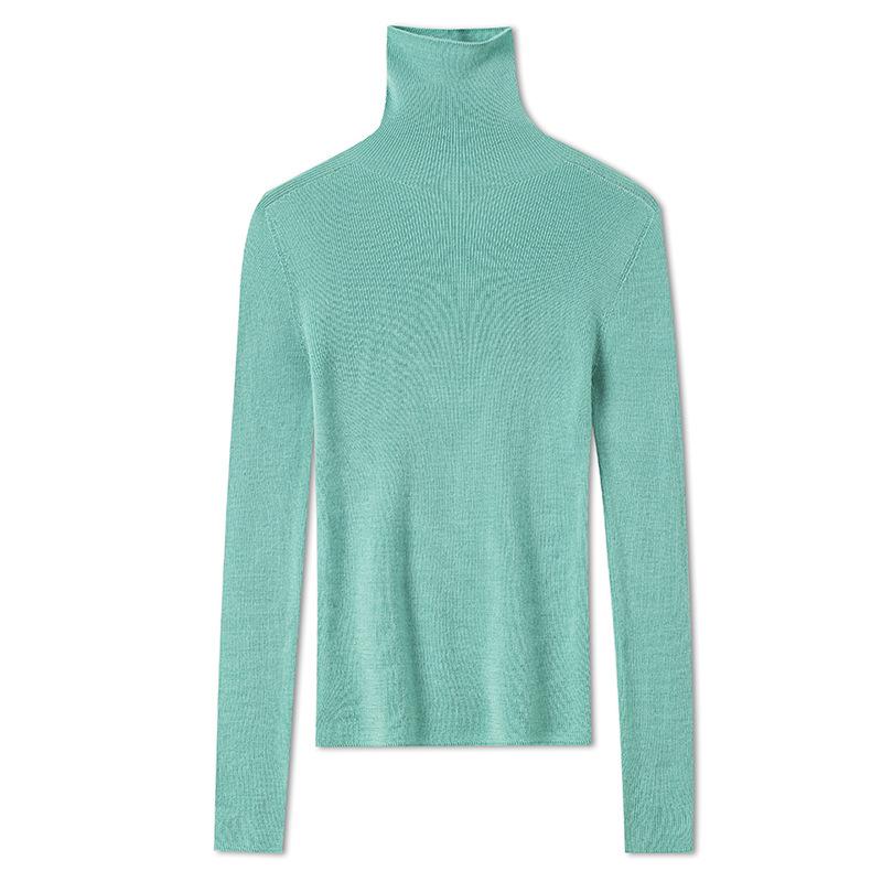 Machine washable seamless all-in-one wool sweater women's 0 pure wool slim-fitting inner and bottomed knitted sweater women's top