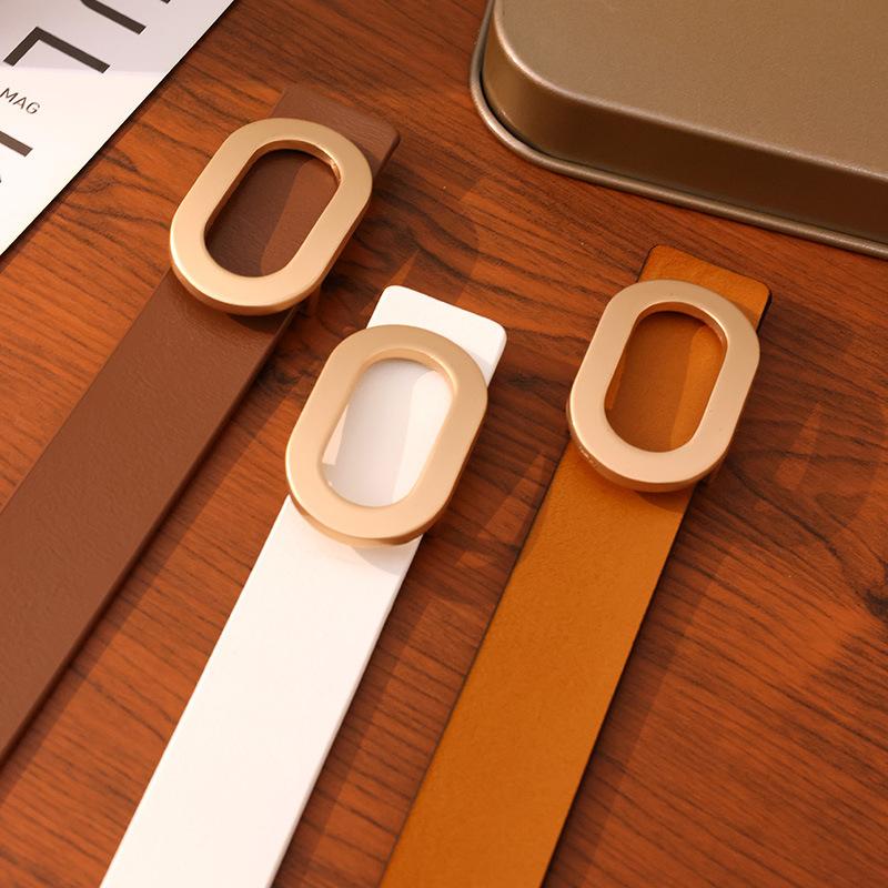 Женский ремень высокого класса из натуральной кожи, модный, простой и элегантный, женский ремень в стиле OL, двухслойный кожаный ремень из коровьей кожи, женский ремень