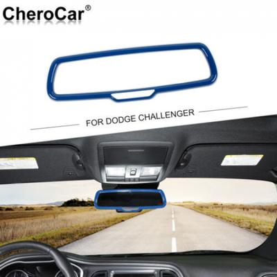 Accessoires de Garniture de Cadre de Rétroviseur Intérieur Pour Dodge Challenger Charger Bleu
