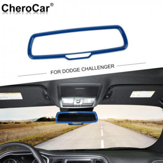 Rearview Mirror Frame Trim Cover Accessories For Dodge Challenger Charger Blue
