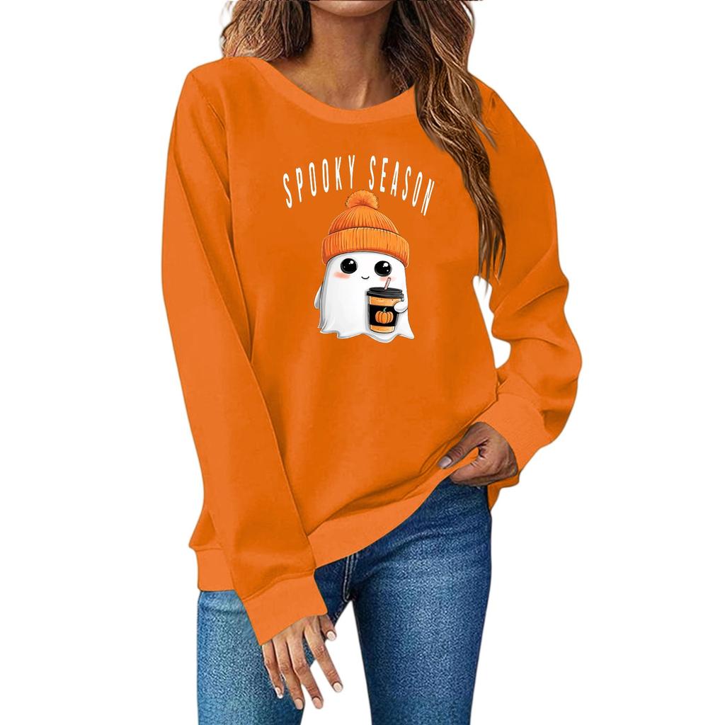 Women's Fashion Casual Print Casual Long Sleeve Round Neck Sweatshirt Top