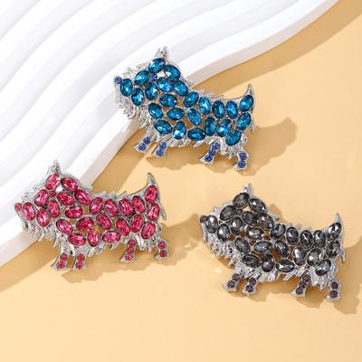 Crystal Animal Brooch Female Premium Sense Niche Versatile Cute Dog Coat Jacket Accessories Corsage