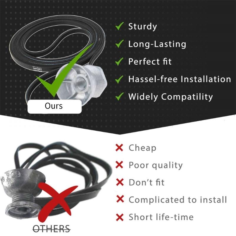 Dryer Belt and Pulley Replacement Dryer Machine Belt Metal and Plastic Texture Suitable for Longevity in Home Appliances