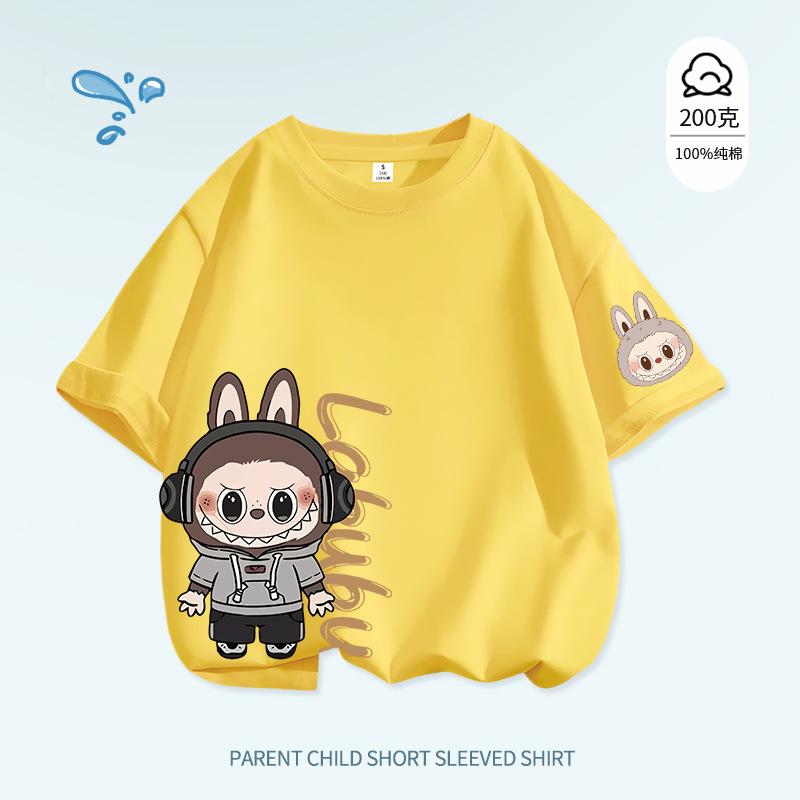 LABUBU Women's and Girls' Popular T-shirt Cute and Comfortable Cartoon Summer Casual Top