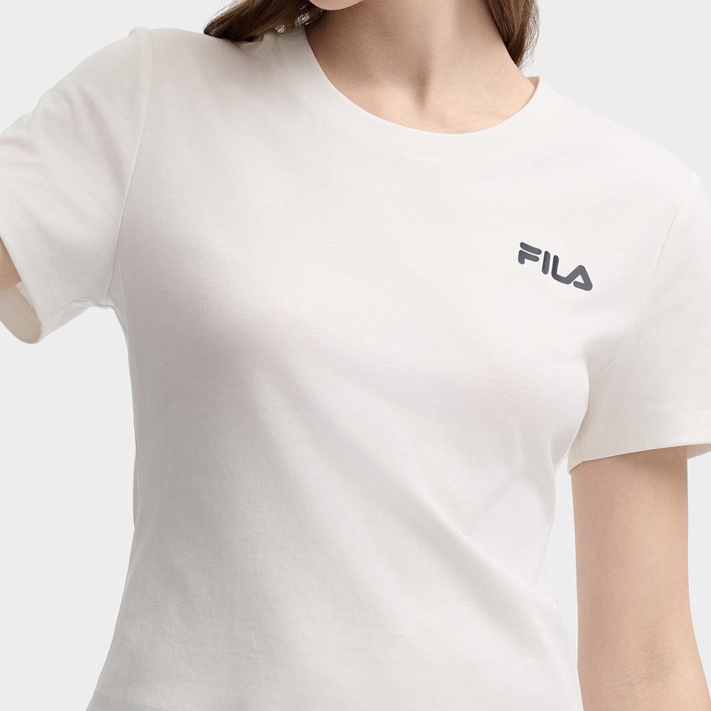 FILA Original Casual Comfortable Striped Simple Versatile T-Shirt Women tops Sky-Blue F11W439109FBU