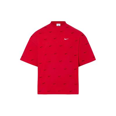 X Jacquemus Współmarkowy Luźny Casualowy T-shirt Sportowy z Krótkim Rękawem i Okrągłym Dekoltem z Obniżonym Ramieniem Unisex Bluzki Uniwersytecka Czerwień FJ3478-657