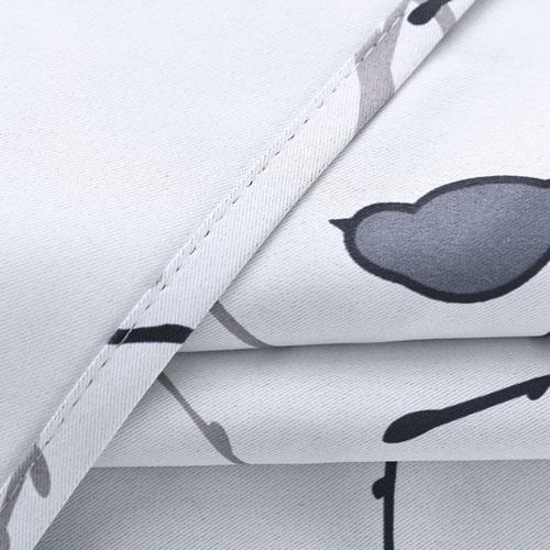 Thickened Blackout Thermal Insulation Curtains Sun Blocking, Matte Finish with Bird Branch Print Matte Fabric Curtain Home Decor