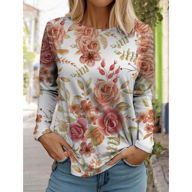 

Модная женская футболка с длинным рукавом с цветочным узором, толстовка для девочек в стиле Харадзюку, одежда для взрослых с 3D-принтом в виде бабочки, женские топы, футболки S