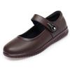 [Ulogu] Office Flat Shoes for Women, Strap Pumps, Comfortable Platform Sole, Non-Slip, Soft, Round Toe, Suitable for Work, All Year Round, Brown, 23.5