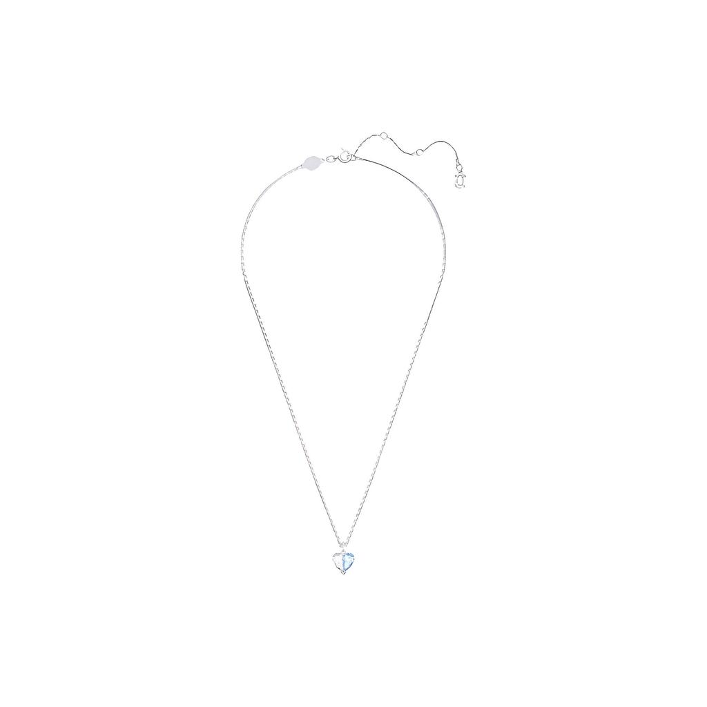 Swarovski Gema 520 Symmetrical Heart Cubic Zirconia Rhodium Plated Necklace Women necklace Blue 5653008