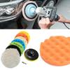 9pcs Car Sponge Polishing Disc Wheel Disc Pad Kit Polisher Drill Adapter Car Beauty Polishing Waxing Paint Care Tools 5inch