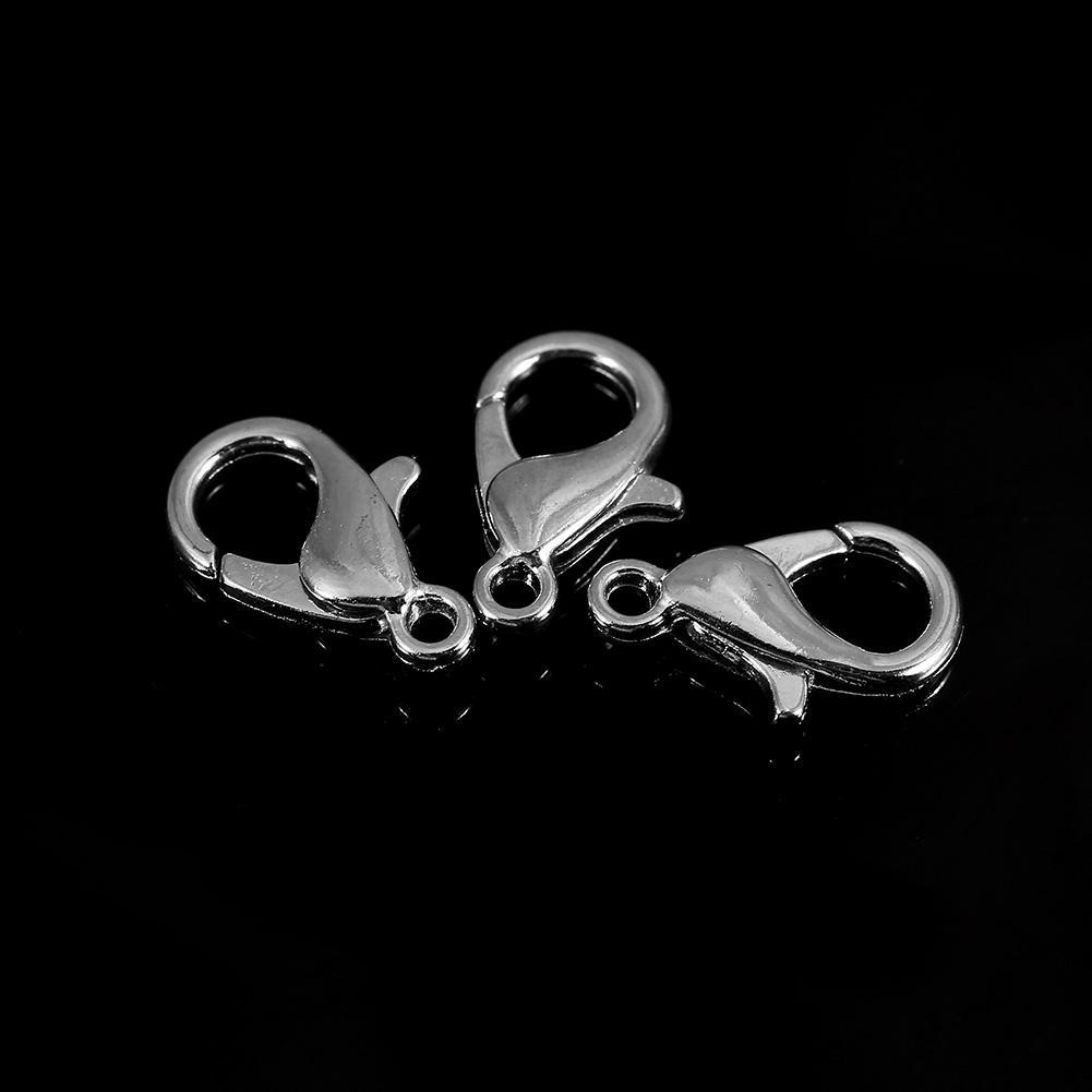 340Pcs Box Jewelry Findings Making Earring Necklace Bracelet Kit (Silver)