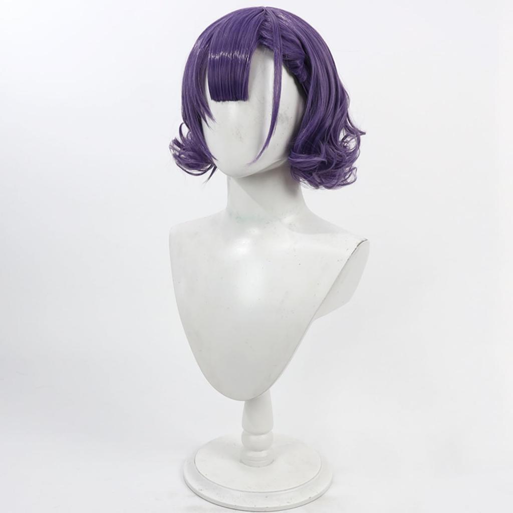 LAOBAO Nanase Suzuna Cosplay Purple Curly Bob Perfect for and Events Wig, Hair, Heat-Resistant, Parties, Costumes, Festivals, (Nanase Suzuna)