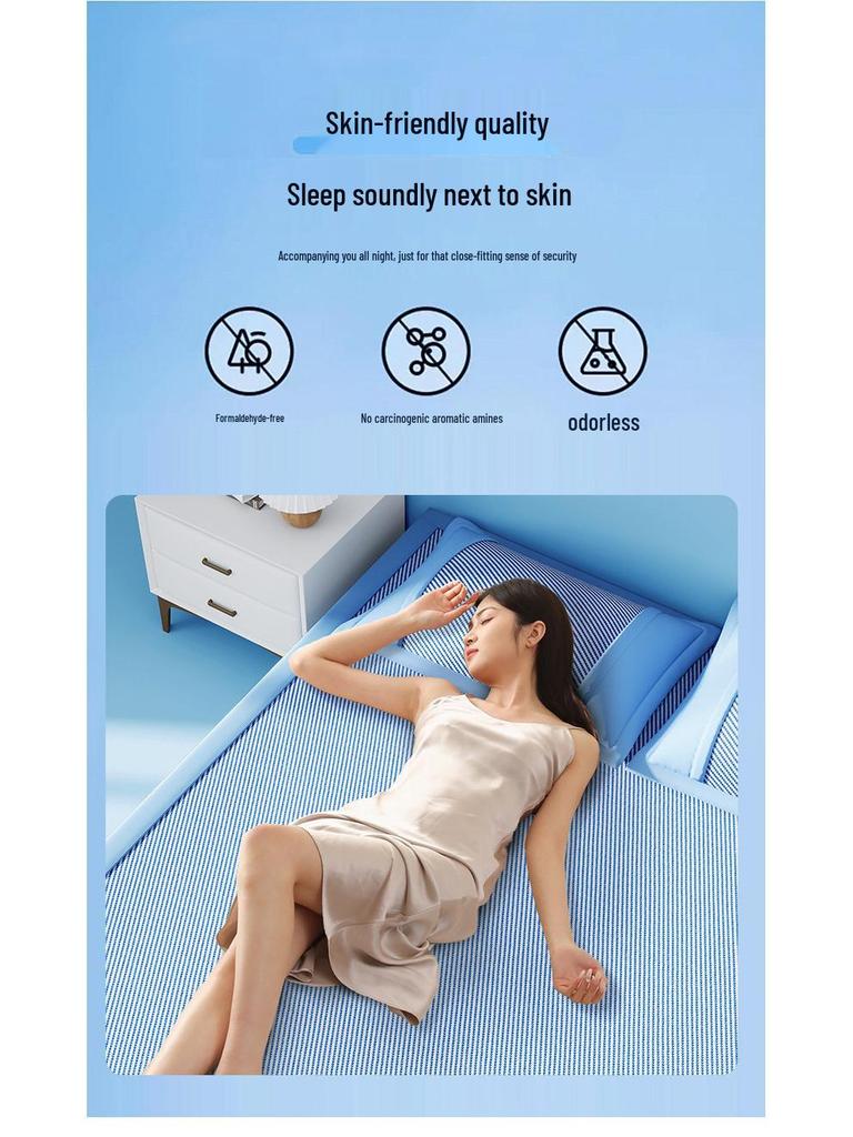 Kylmatta i is-siden - Mjuk, Snabbt kylande, Vikbar, Maskintvättbar för enkelsäng och dubbelsäng, Idealisk för sommarkomfort