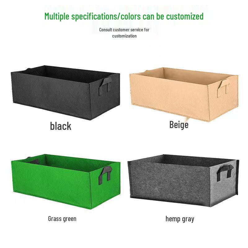 Meizhi Rectangular Large Capacity Breathable Felt Planting Bag for Garden Flowers and Vegetables