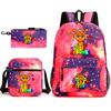 Rhythm box peripheral schoolbag sprunki cartoon starry sky backpack 3-piece set