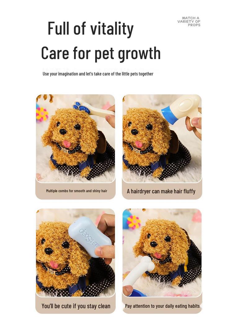 Children's Role-Playing Pet Stroller: Walking and Barking Electric Plush Doll