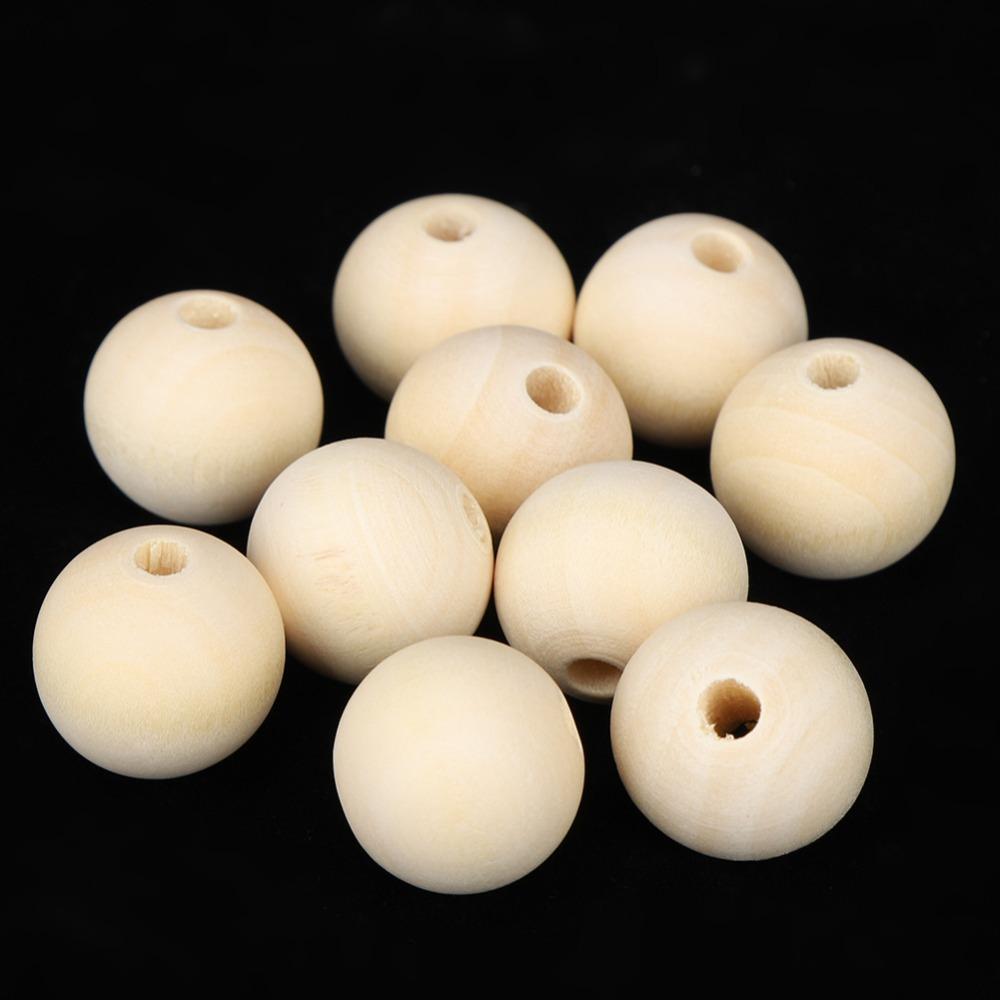 100Pcs Diameter 20mm Unfinished Loose Wood Spheres  Kids DIY Handmade Toy Accessories