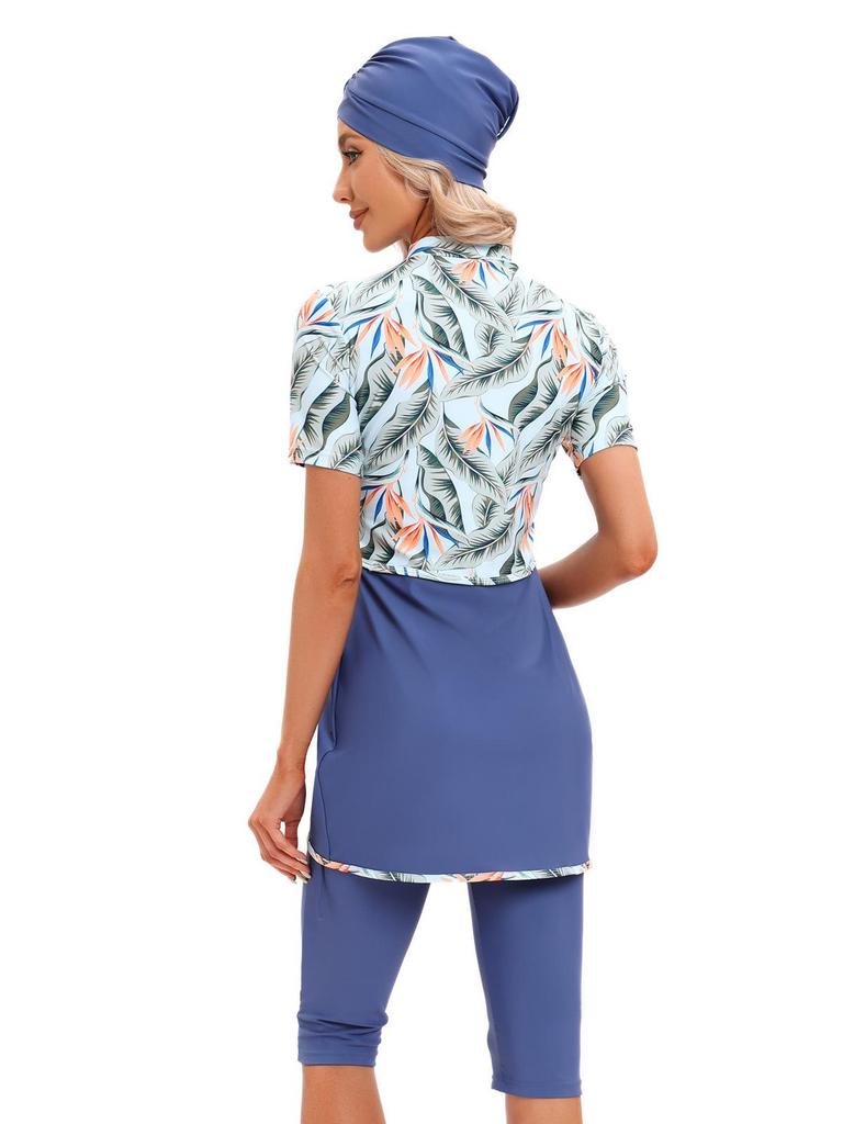 2023 Dames Zwempak Burkini met Korte Mouwen Conservatief