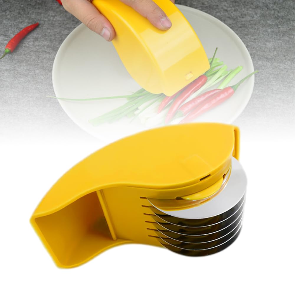 

Stainless Steel Rolling Cutter Scallion Ginger Garlic Multifunction Cutting Vegetable Slicer Chopper Knife Kitchen Accessories жёлтый