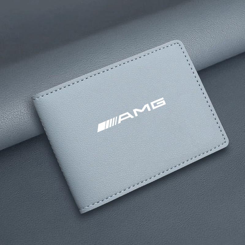 Ultra-Thin Car Driver License Bag ID Card Leather Cover For Mercedes Benz AMG GLE GLS CLA CLE GLC CLS GLA W223 Tire Valve Cap