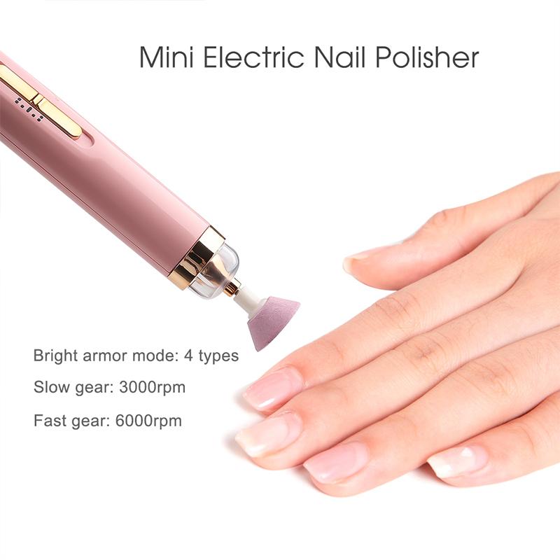 Portable 5-in-1 Electric Nail Drill with USB Rechargeable Design and Built-in Light