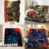 Koc flanelowy z motywem filmu Predator, odpowiedni na sofę, do salonu, sypialni