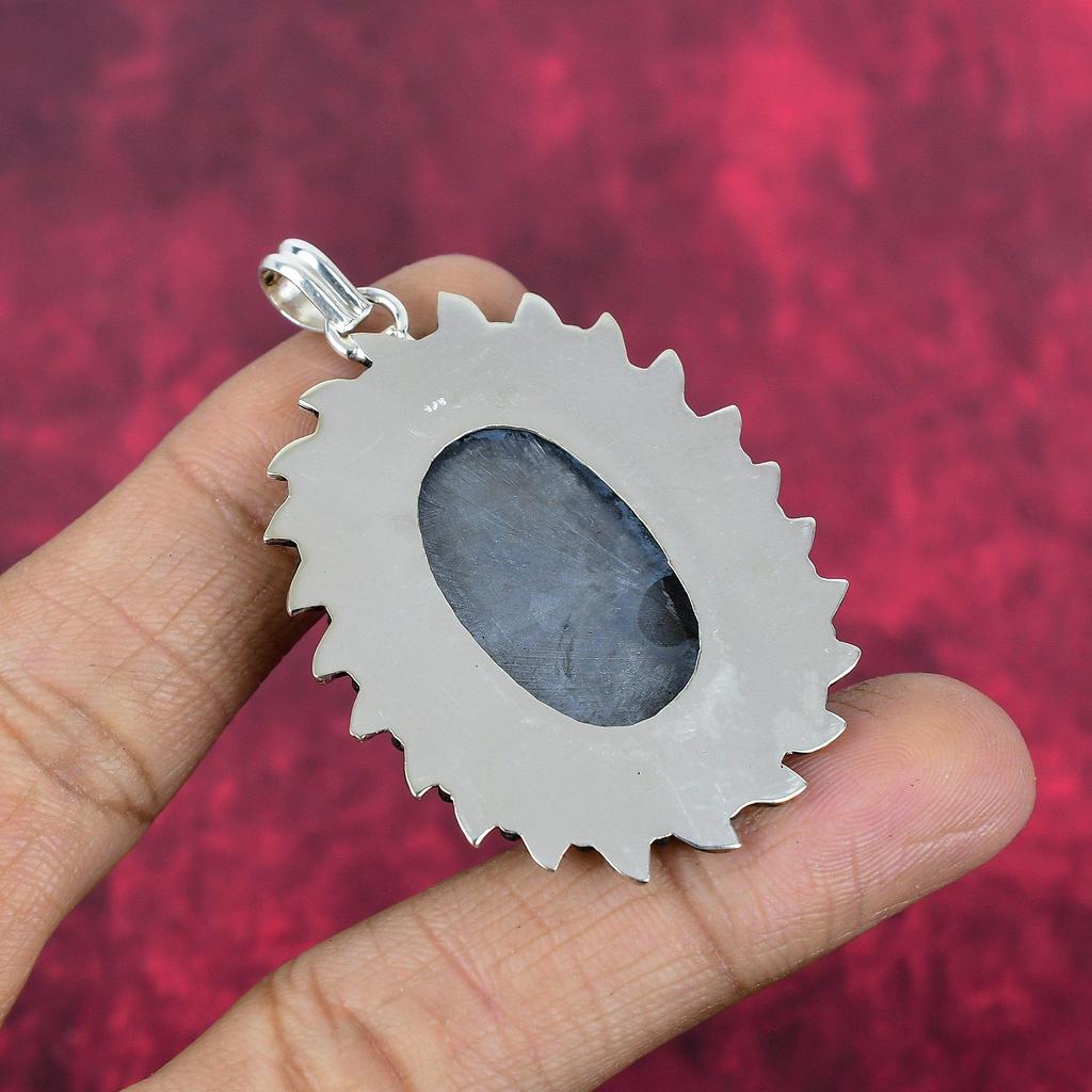 Shungite Pendant, 925 Solid Sterling Silver Gemstone Jewelry, Handmade Pendant, For Thanksgiving
