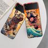 Französische Bulldogge Hund Mops Hülle Für Samsung Z Flip 6 5G Galaxy Z Flip 5 4 3 5G Schwarze Harte Handyhülle Luxuriöse PC Schale Coque