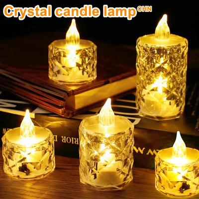 5Pack LED Crystal Candle Light Flameless Candle Light Electronic Night Lamp Dating Party Holiday Home Wedding Decoration